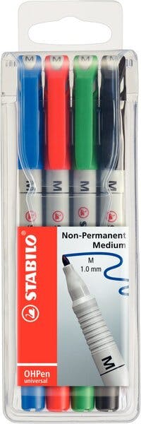 STABILO OHPen marqueur permanent pointe moyenne (1 mm) - Pochette