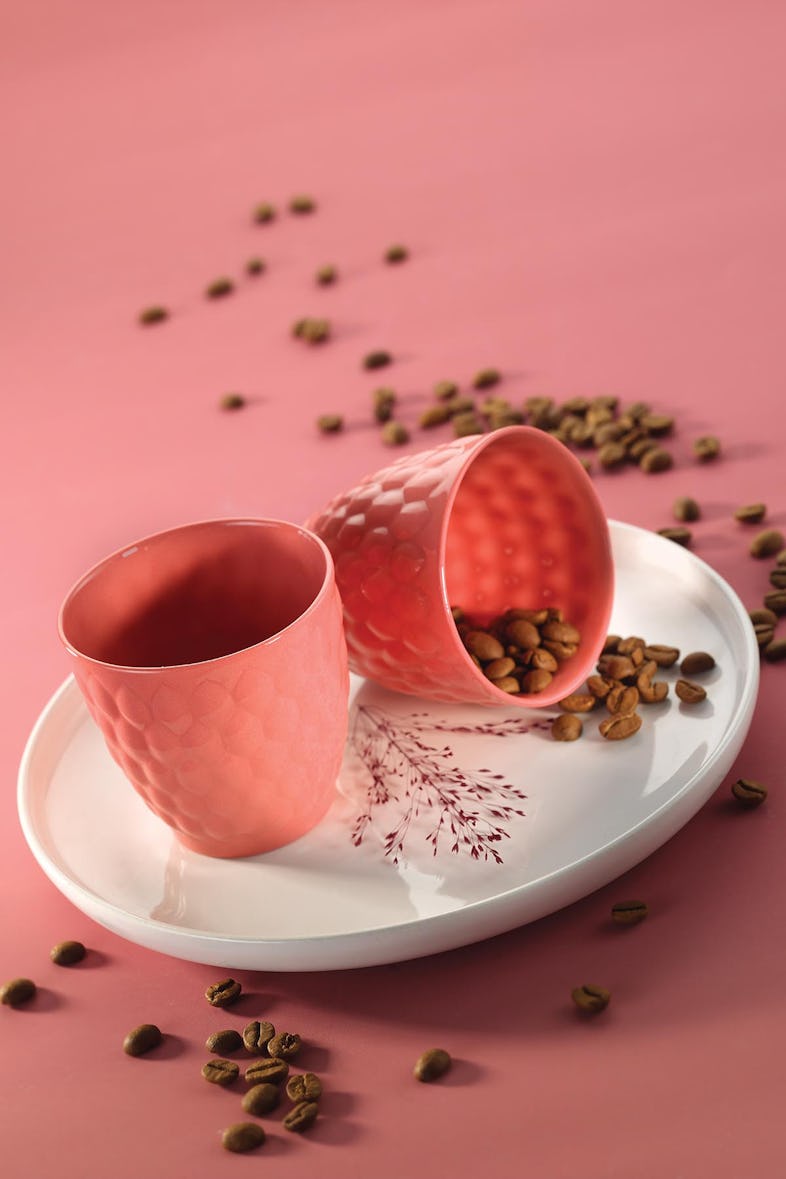 Hermia Concept, Kütahya- KTP0597, Rosa, Kaffeetassen, 100% Porzellan