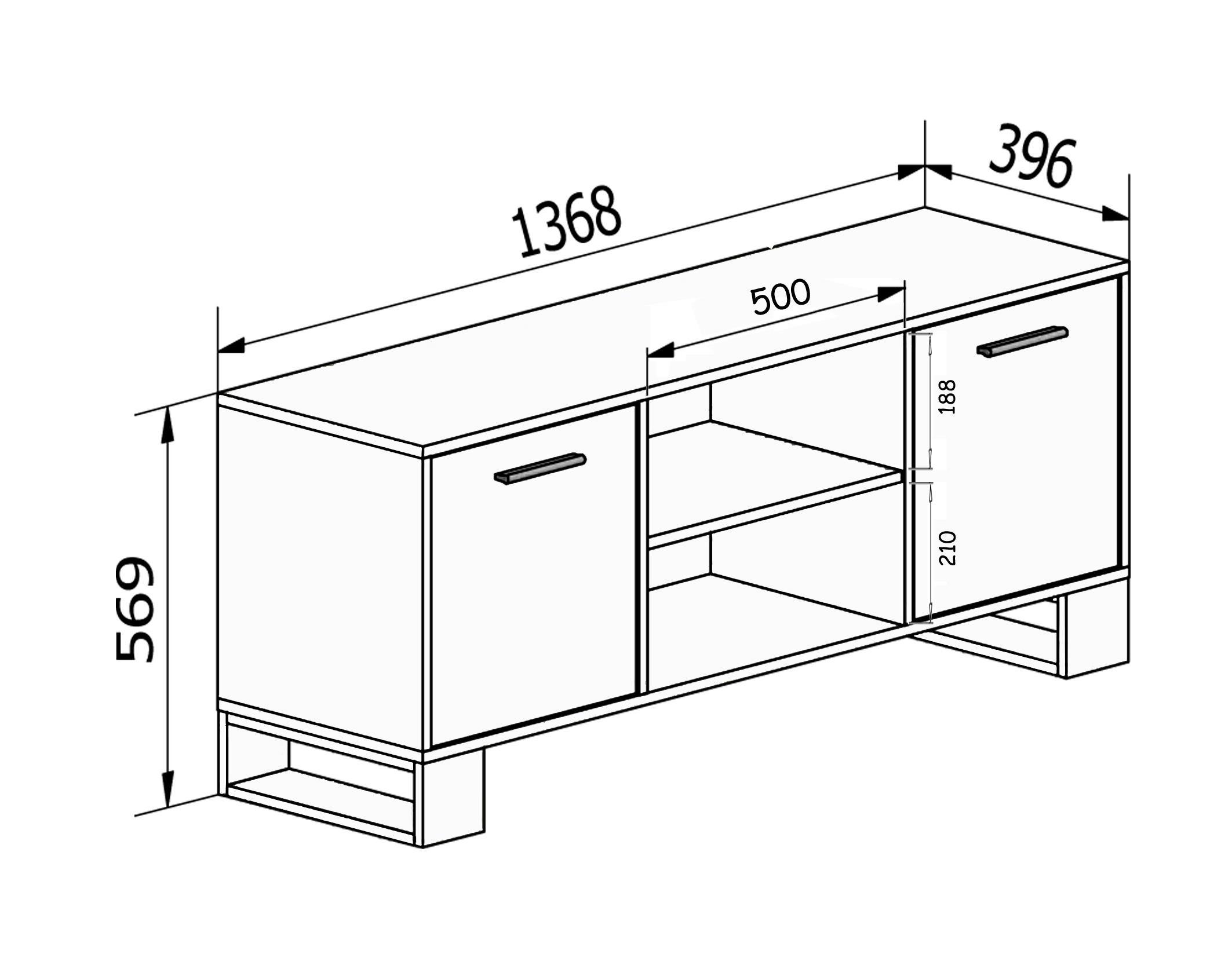 Mueble TV 100 con puerta izquierda, salón comedor, Modelo WIND, color  estructura CEMENTO, color puerta Blanco Mate, medidas 95x40x57cm de altura.