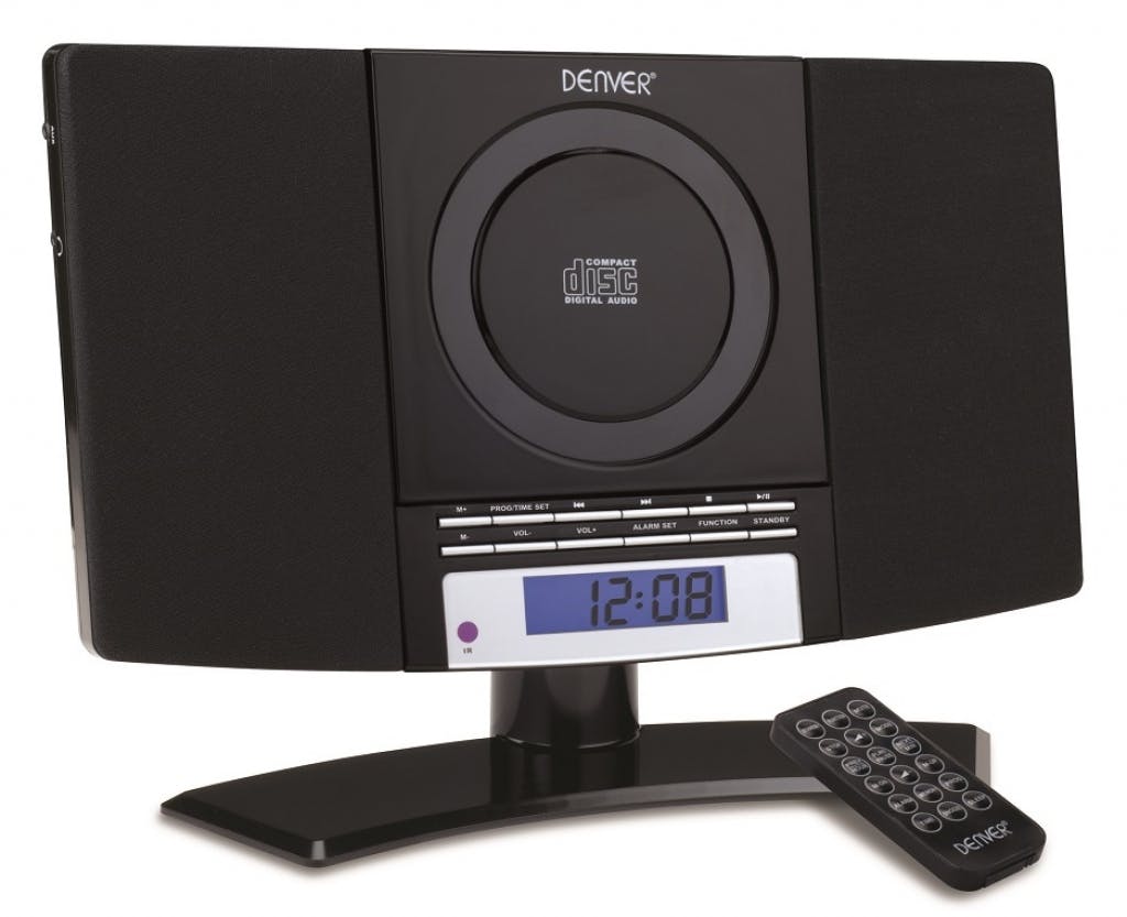 Denver MC5220 schwarz Stand CD Player mit FM Radio, Uhr mit