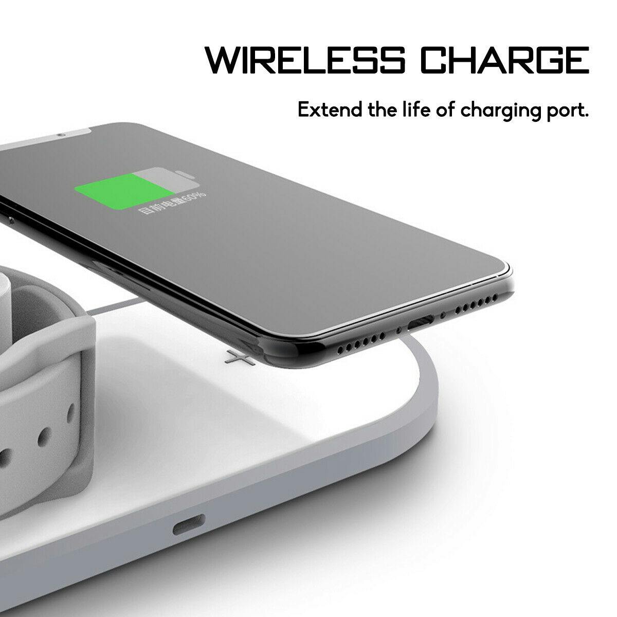 Wireless Induktionsladegerät Ladestation Induktive Charger & 8-Port USB Charger 