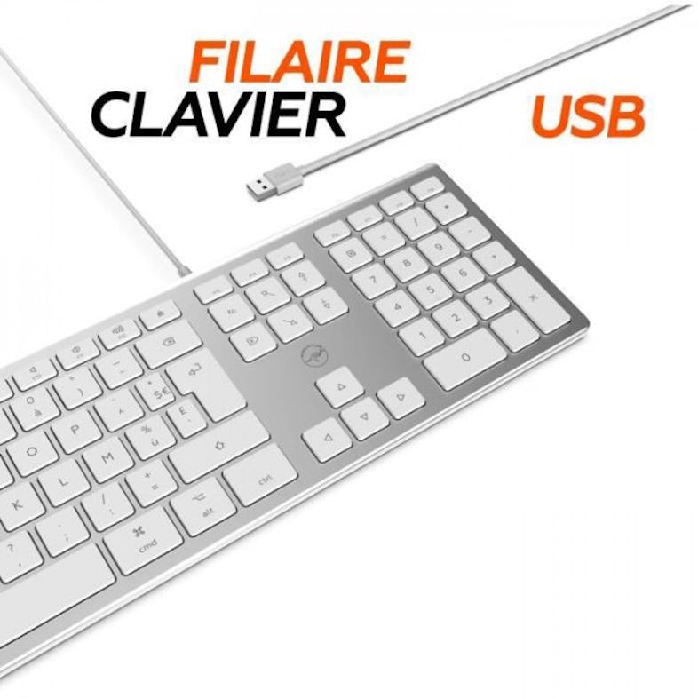 Mobility Lab ML304304 Clavier Design Touch filaire pour Mac avec 2 USB - AZERTY