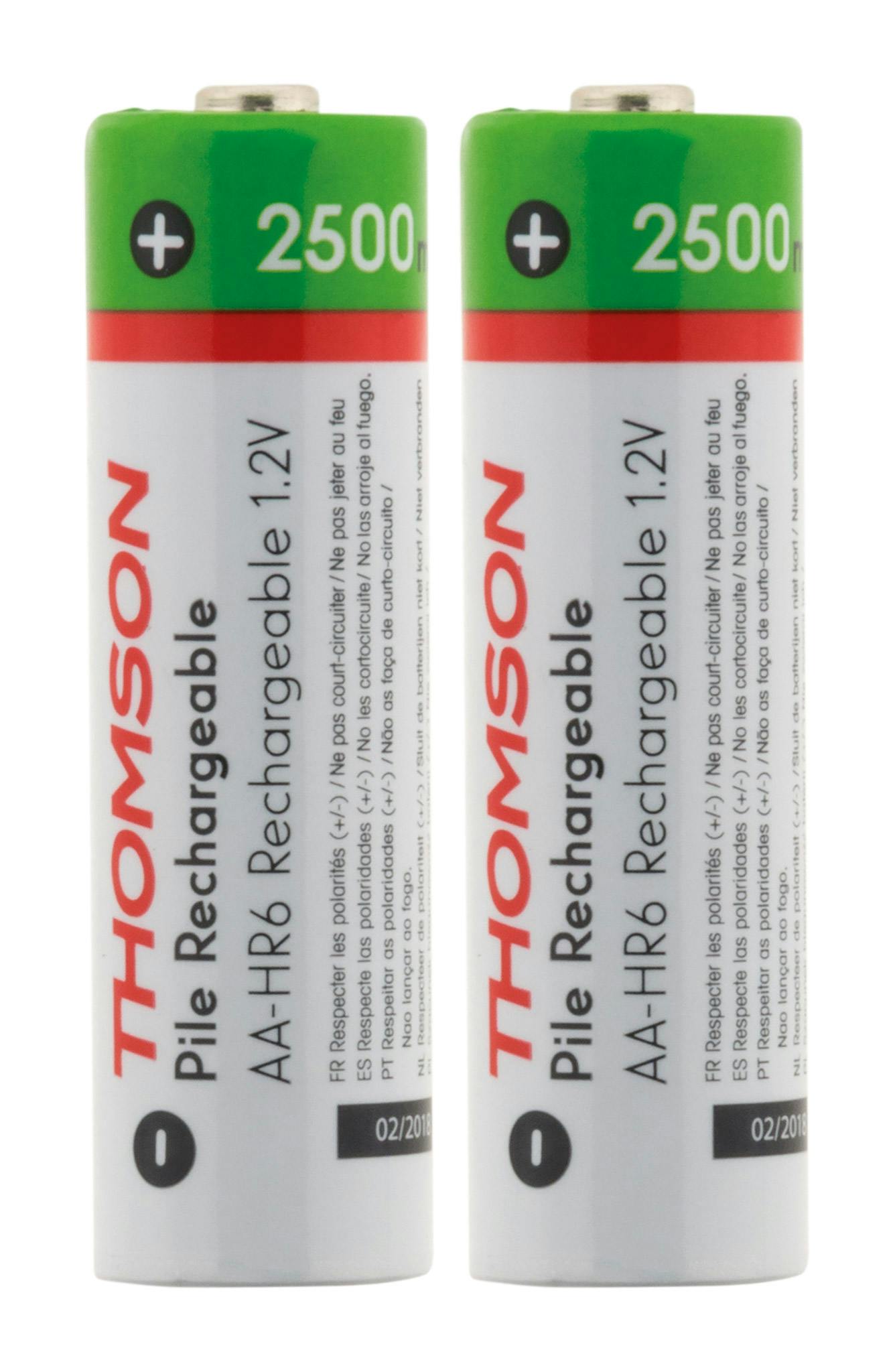 THOMSON Pack 2x piles rechargeables HR06 AA 2500 mAh 