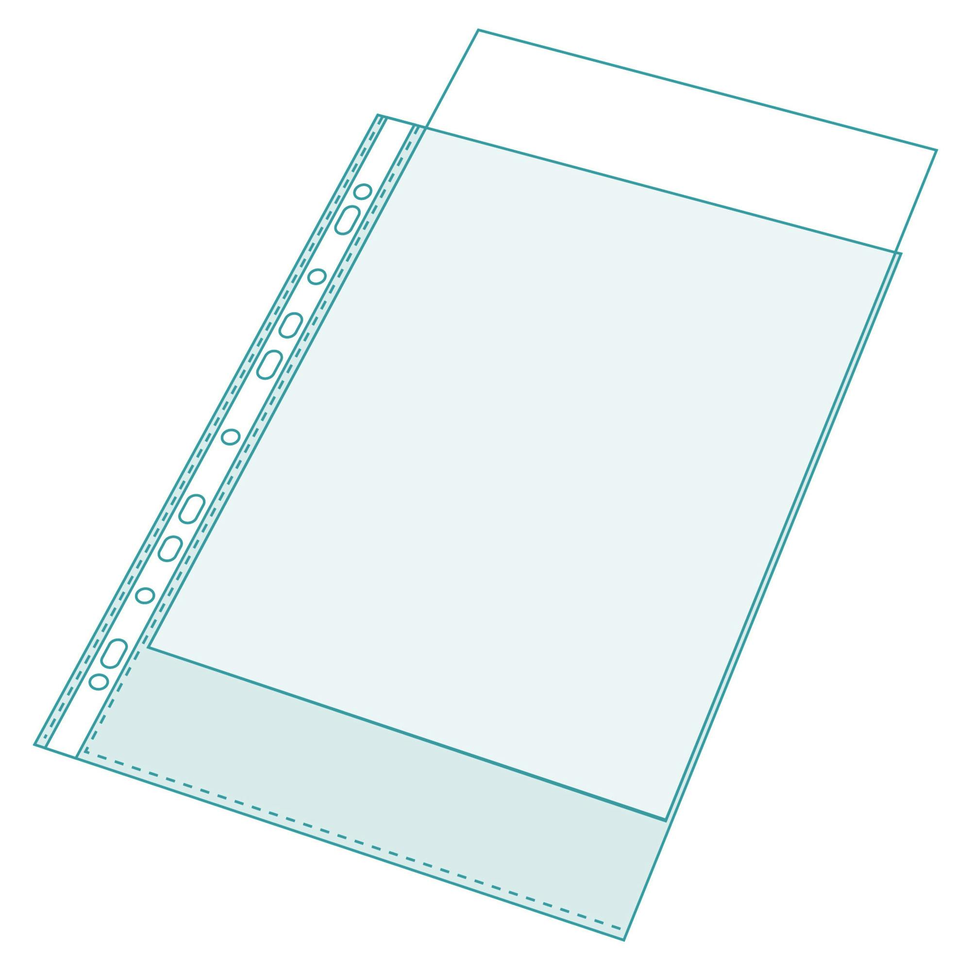 Exacompta - Sachet de 50 pochettes perforées polypropylène lisse 6/100e - A4  - Cristal