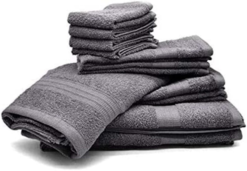 Set 10 PEZZI di asciugamani Bassetti Antracite 100% Cotone di alta qualità