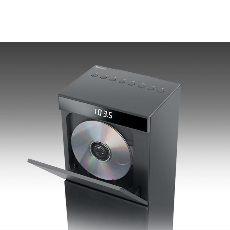 Tour de son noire avec lecteur CD, Bluetooth, FM et USB, 60W +