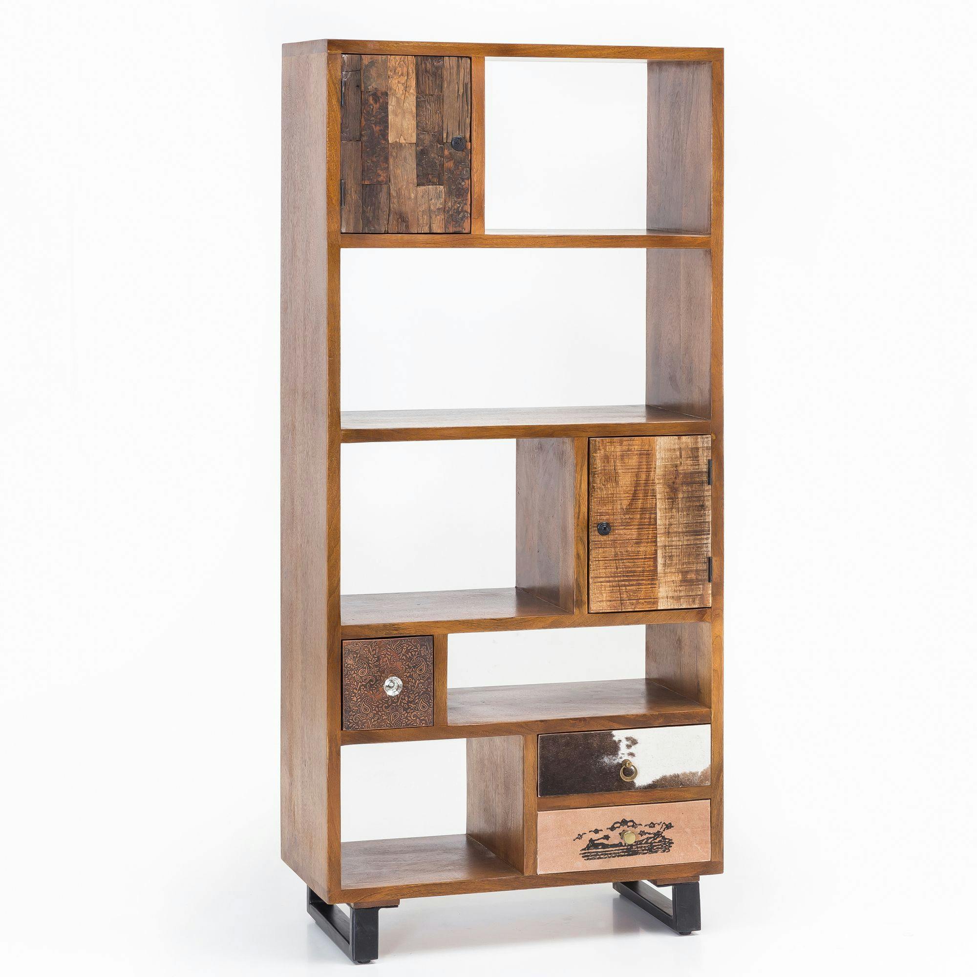 WOHNLING Bücherregal PATNA 180 cm Schublade Standregal Wandregal