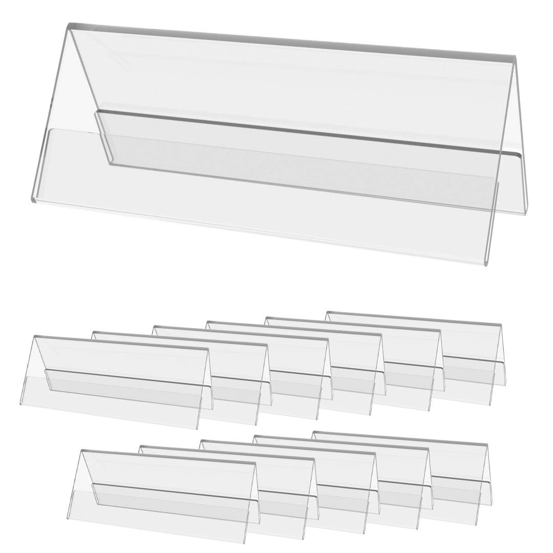 Danieli - Kit da 12 Espositori Segnaposto in Acrilico Trasparente Portanome  e Portaprezzi da Vetrina e da Banco Monofacciale 7x5x2.