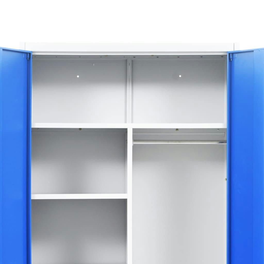 vidaXL Schließfachschrank 2 Türen Metall 90x40x180cm Büroschrank Aktenschrank 