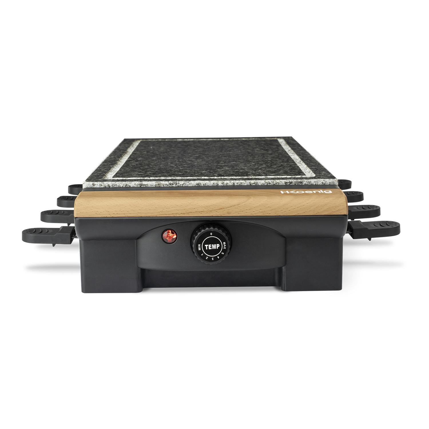 Tarrington House Grelhador Raclette RG1213, metal/pedra/plástico, 47.5 x 34  x 12.5 cm, 1200 W, antiaderente, para 8 pessoas, com termóstato, preto