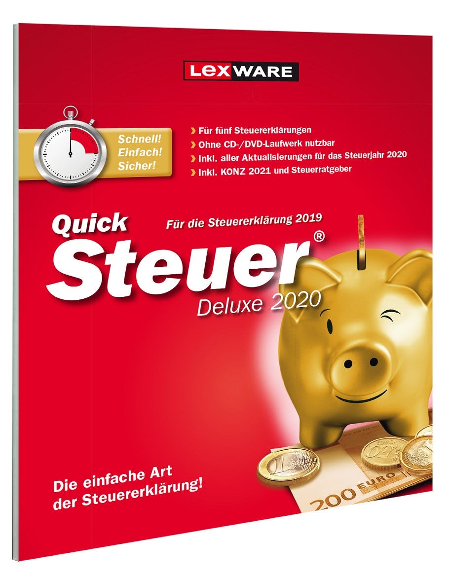 Lexware QuickSteuer Deluxe 2021 Box-Pack Frustration-Free Packaging Win ...