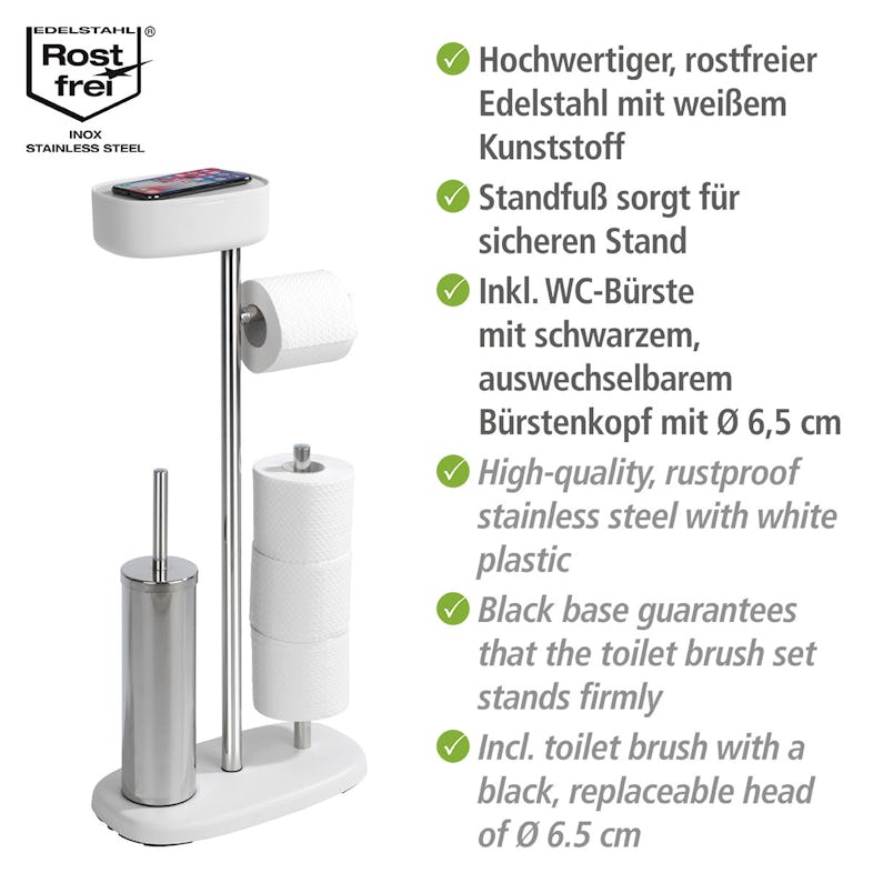 WENKO Stand Weiß METRO mit Marktplatz WC-Garnitur | Rivazza Box
