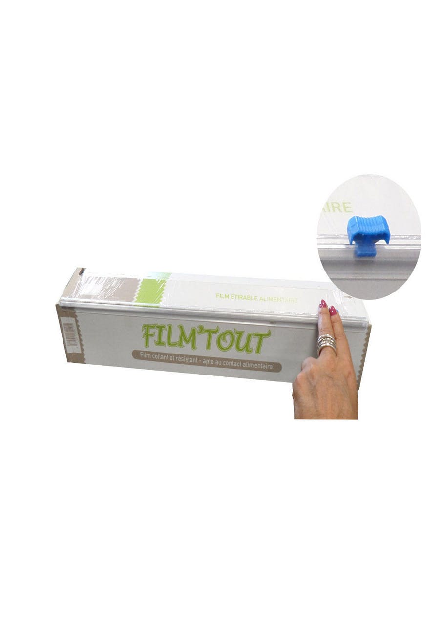 Rouleau de Film Étirable Alimentaire en Boite Distributrice Zip 300 x 0.30  m /