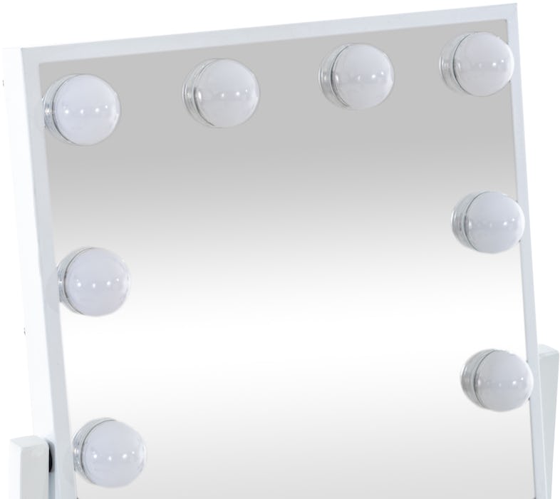 Espejo de maquillaje para pared con soporte y 12 luces LED diseño elegante  Yaren CLP