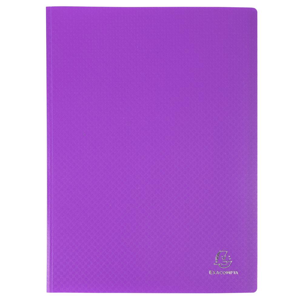 Exacompta Cod. 88426E Portalistini OPAK con copertina semi-rigida in  polipropilene 40 buste cristallo - A4 Viola - Confezione da 10