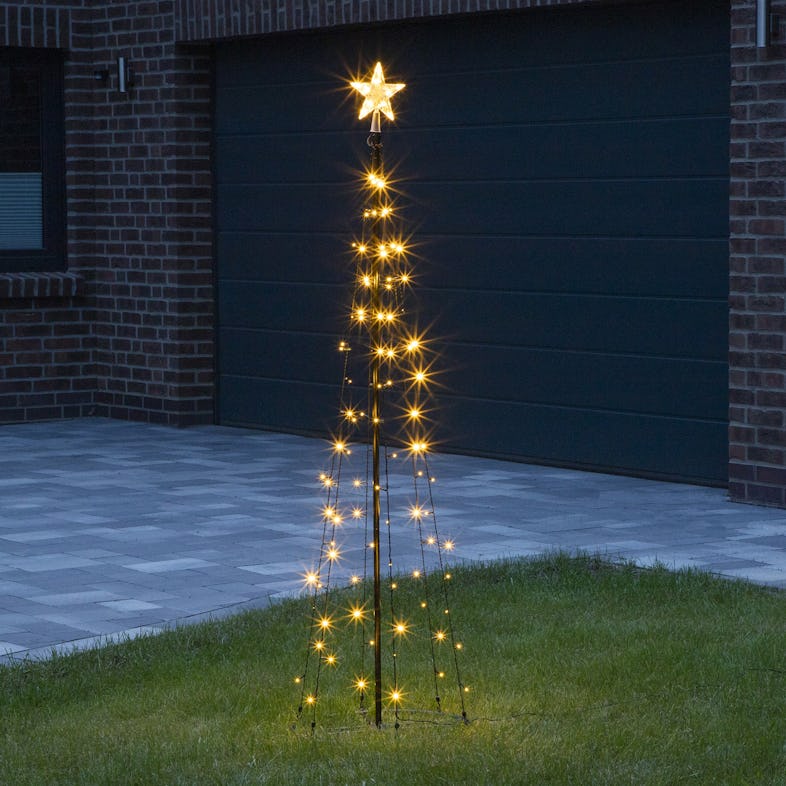 LED Lichterbaum mit Stern Weihnachtsbaum 2,4m 150 LED für Außen