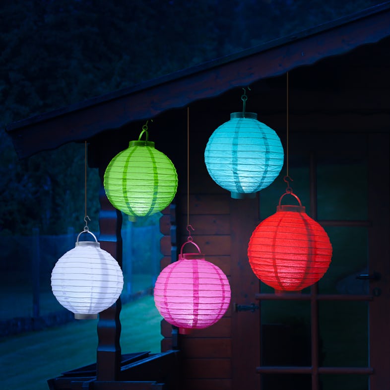 LED Lampion kaltweiße LED Partylampion METRO | Marktplatz Kugel pink 20cm D: Laterne