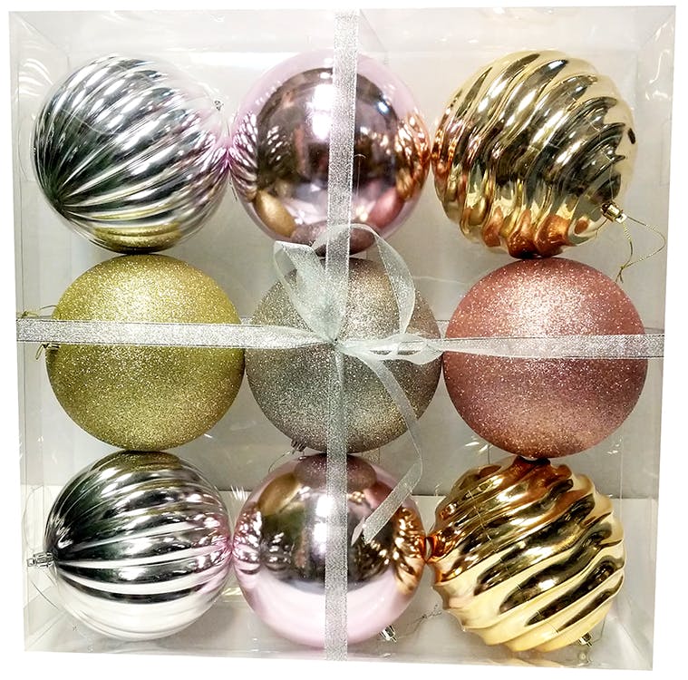 Tarrington House Weihnachtskugeln, Kunststoff, Ø 15 cm, gewellt