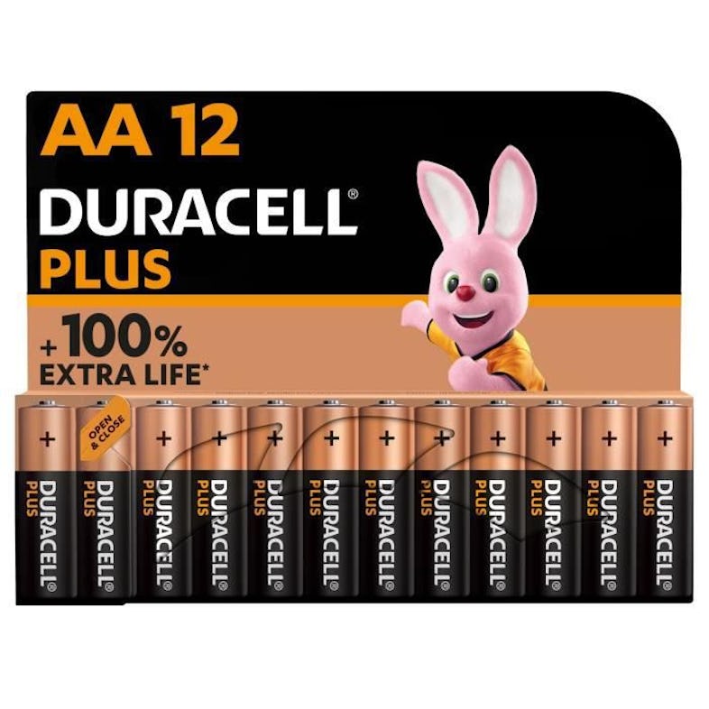 DURACELL Piles alcalines AA Plus 100%, 1,5V LR6 MN1500, lot de 12 piles