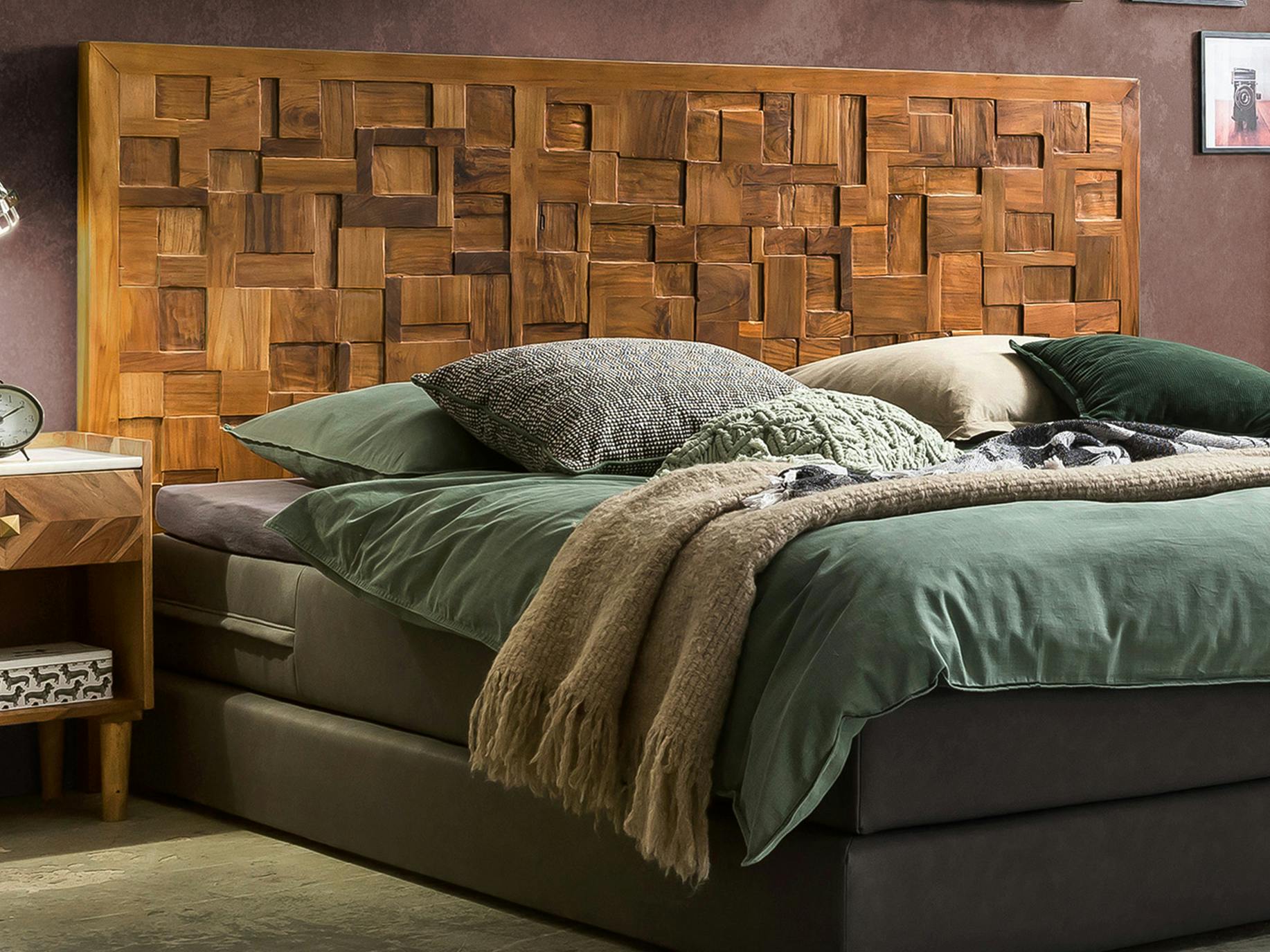 SIT Möbel Bett-Kopfteil | aus Teak-Holz | natur | B 220 x T 5 x H 120 cm |  07996-57 | Serie ROMANTEAKA | METRO Marktplatz
