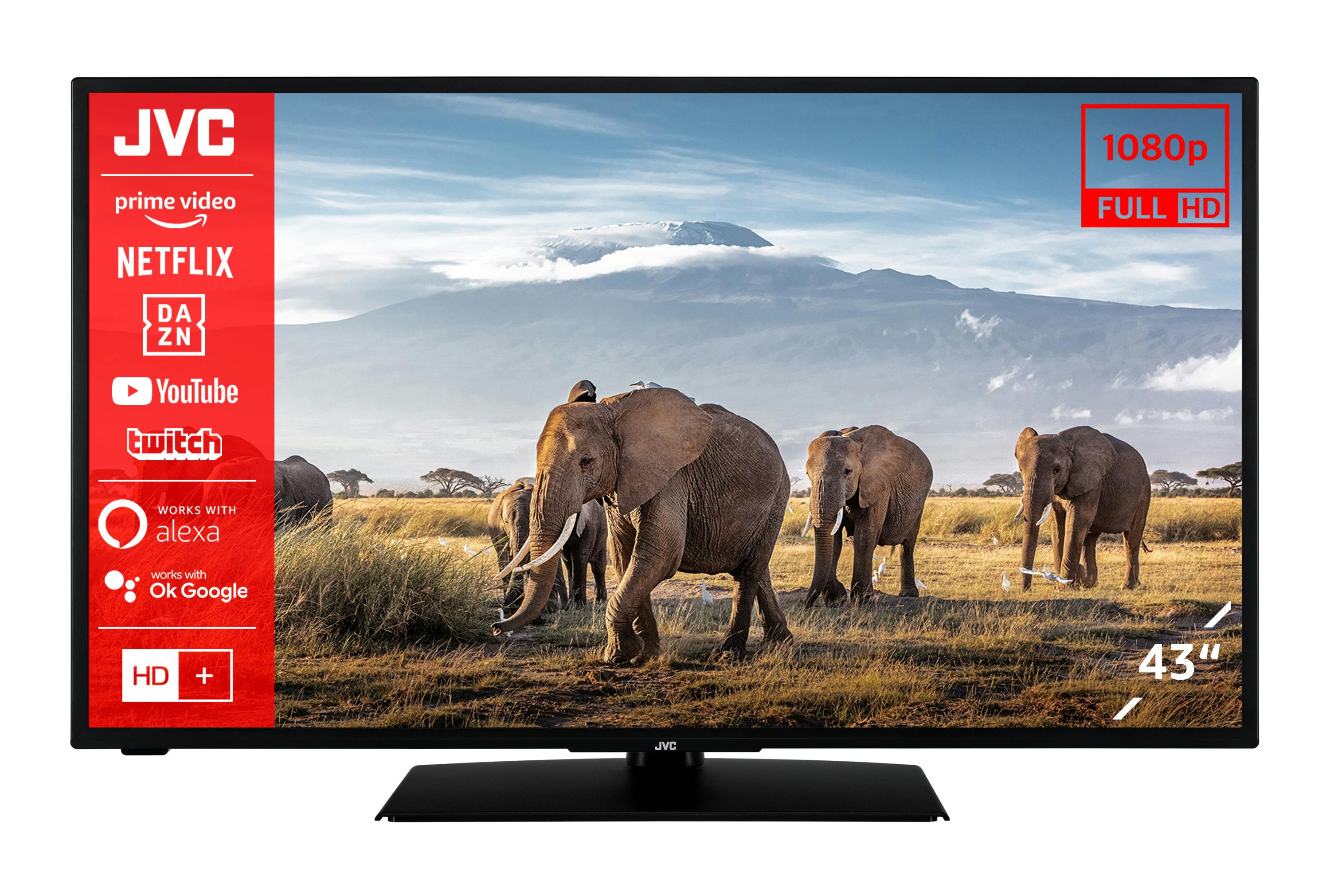 | Monate Fernseher Smart Zoll Triple-Tuner, Bluetooth) LT-43VF5156 - / Inkl. HD, JVC Marktplatz HD+ 6 HDR, 43 TV METRO (Full