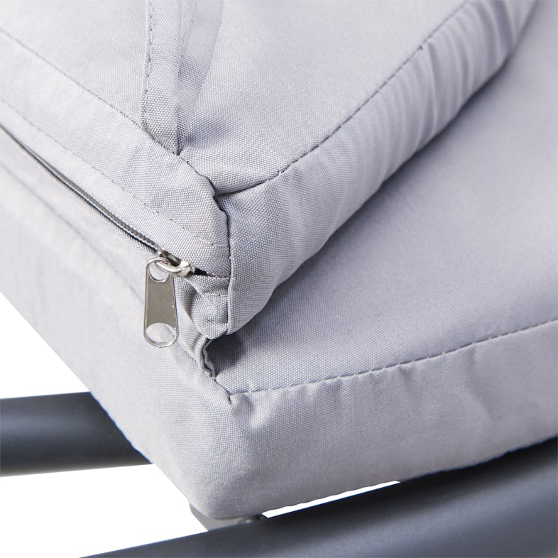 Kissen MAREIKE grau mit Marktplatz METRO Polsterauflage | Luxusschaukelbett und