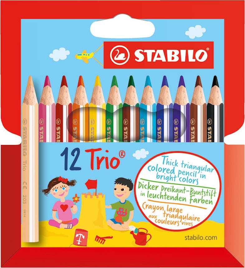 STABILO Pochette de 12 crayons de couleur Color en 12 couleurs vives  assorties