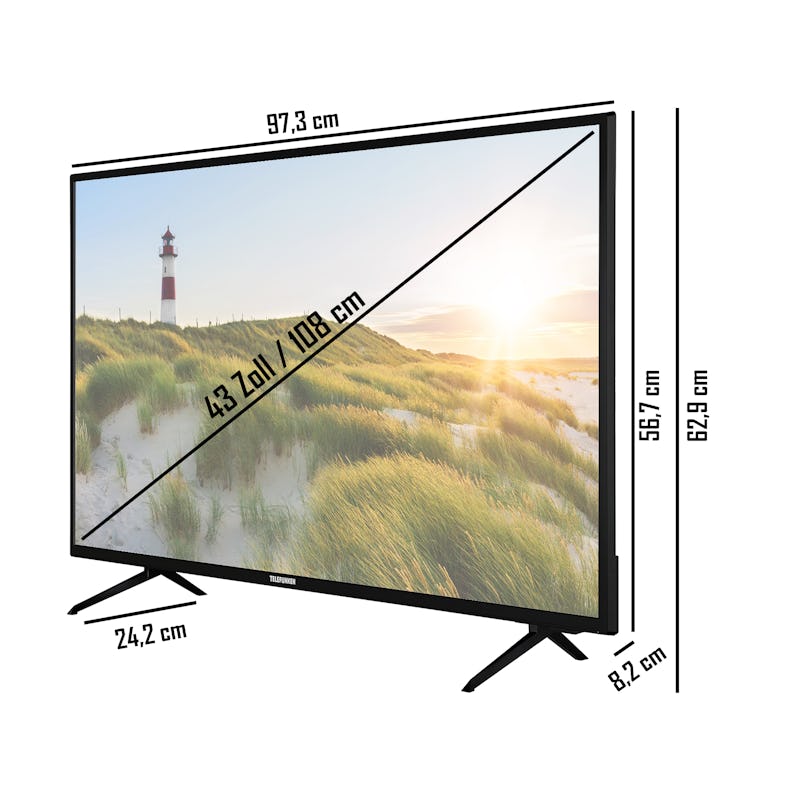 XF43K550 6 Monate Fernseher/Smart TV METRO inkl. Marktplatz HD, Telefunken (Full 43 Zoll | HDR, HD+ Triple-Tuner) -