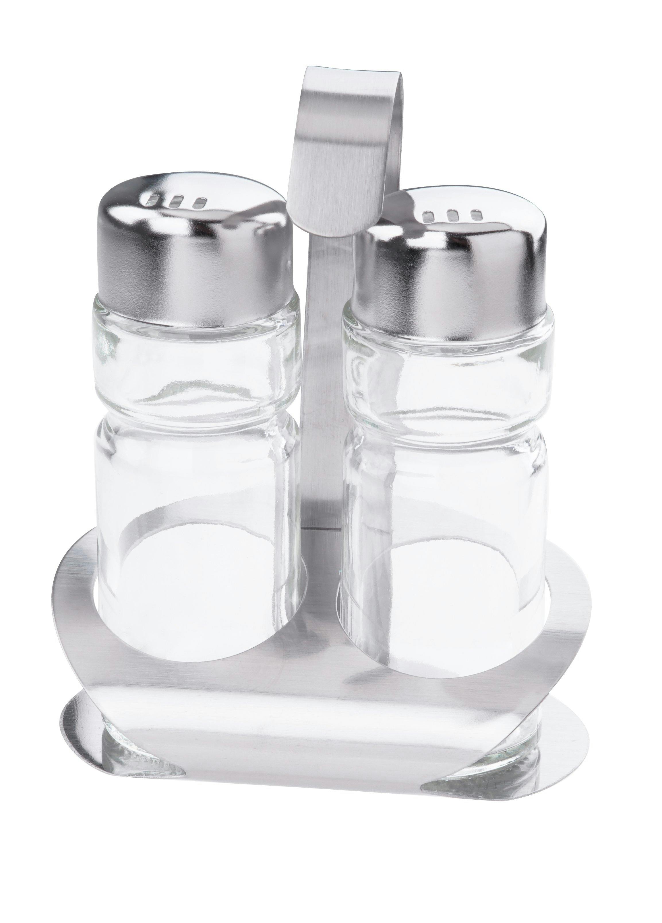Zahnstocherglas Größe 14 cm, 3-teilig Salz und Pfeffer 12X Menage 