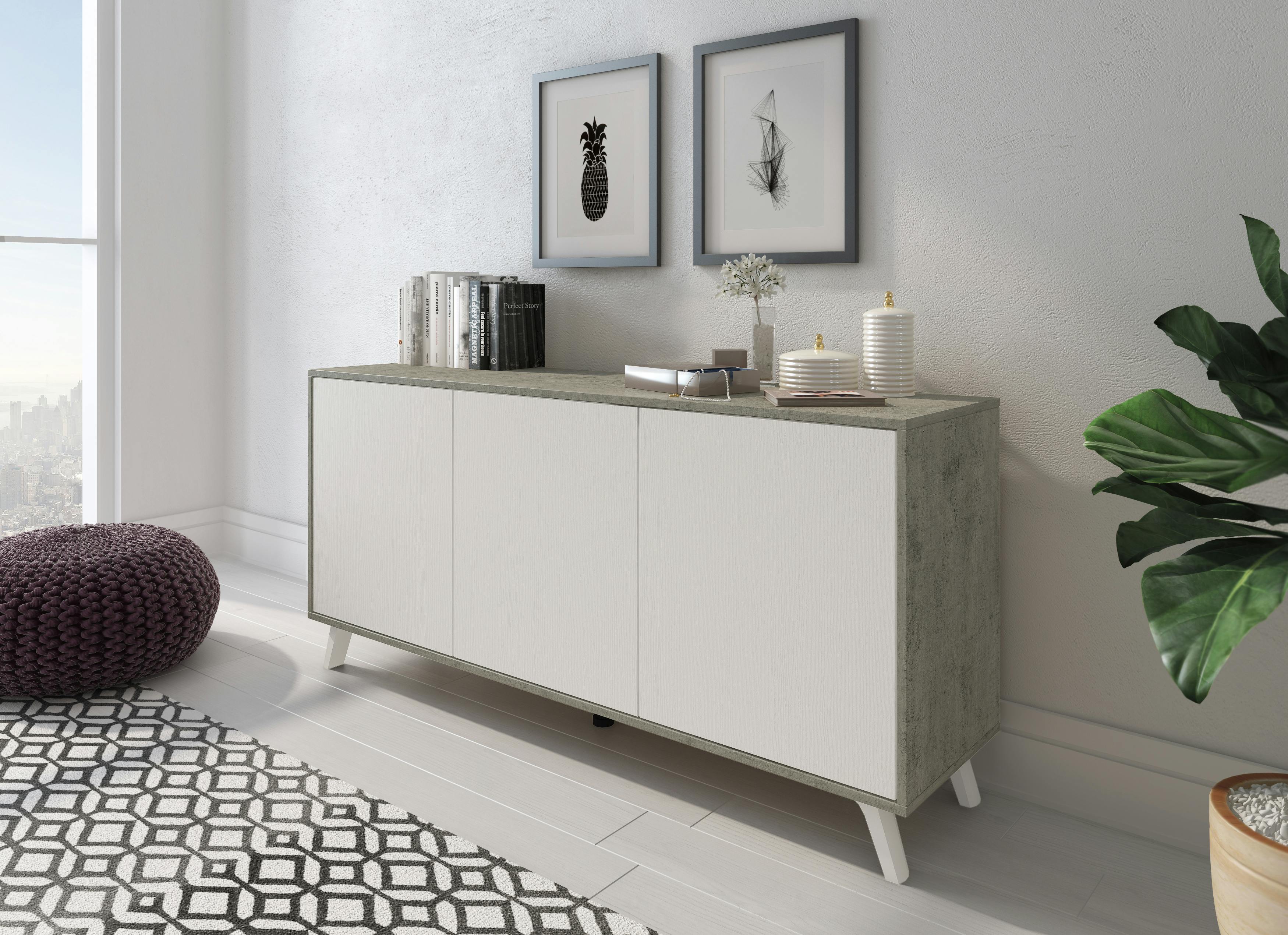 Credenza Moderna Madia Ante Senza Maniglie Design Minimal Con