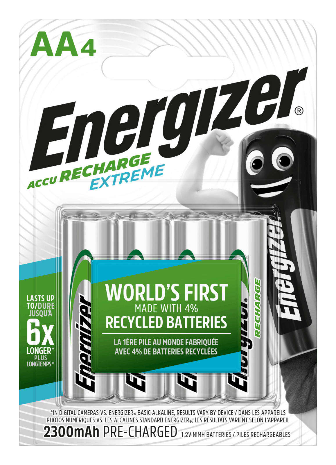 ENERGIZER Blister 4 Piles Hr06 Rechargeables Aa