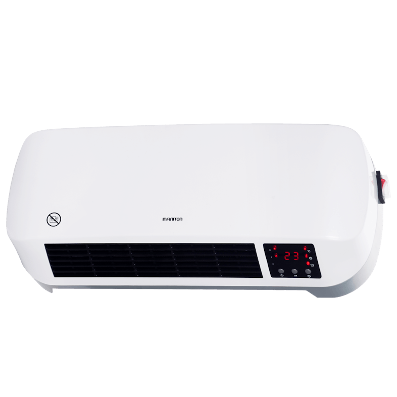 Homcom Calefactor Baño De Pared 1000w/2000w Con Mando A Distancia 3 Modos  De Viento Blanco