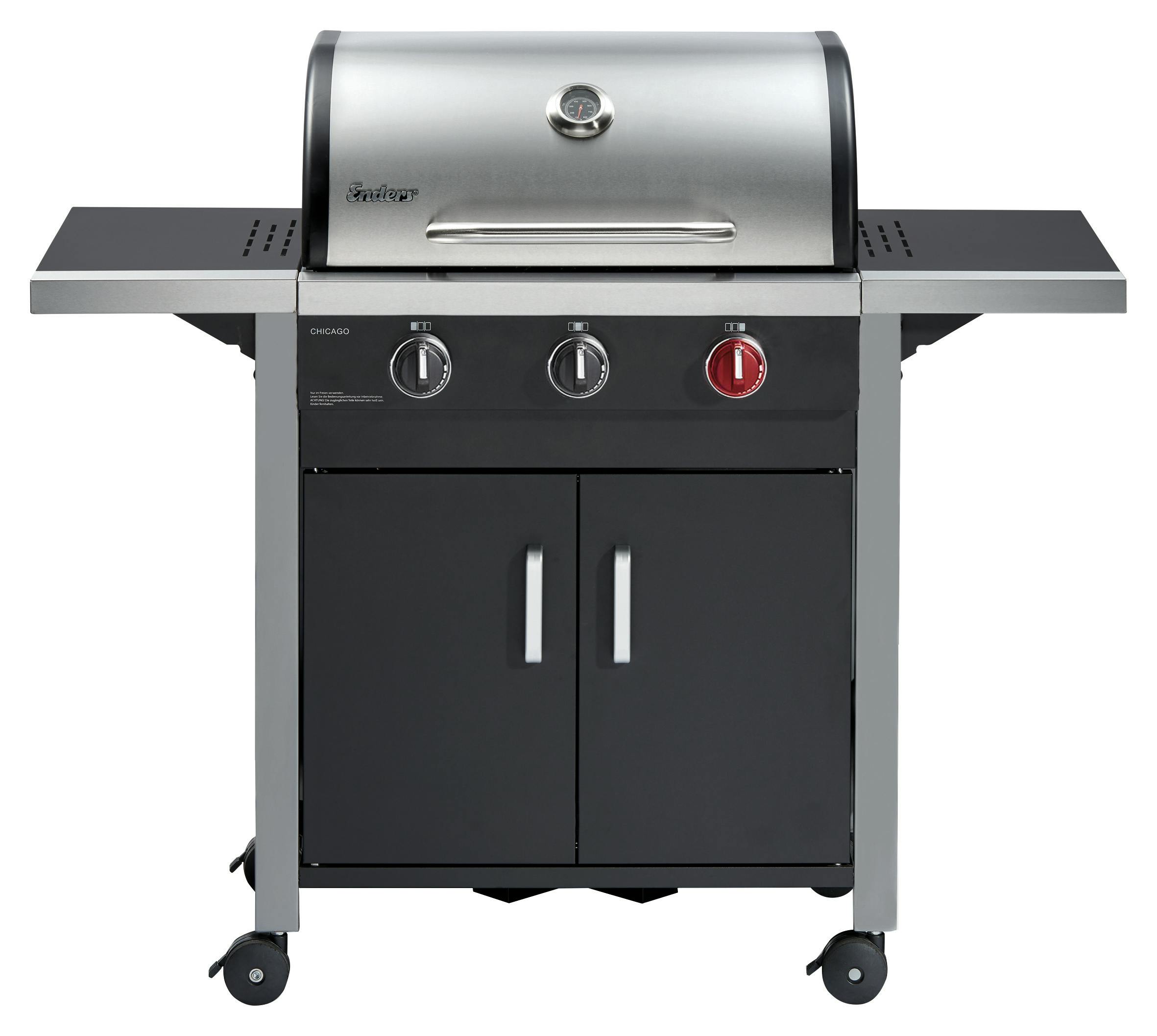 Enders Gasgrill CHICAGO 3 R TURBO, mit Gussrost, 3Brenner, EdelstahlDeckel doppelwandig mit