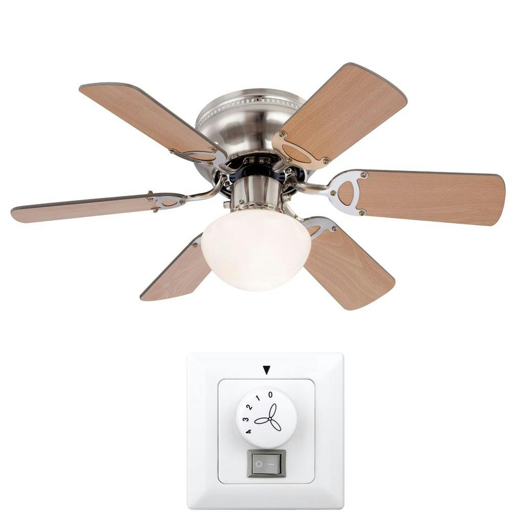 Decken Ventilator Lüfter Wohn Raum Ess Zimmer Lampe im Set inklusive