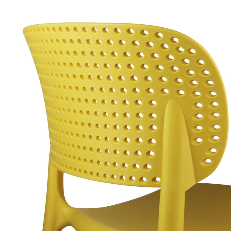 Pack de 4 sillas de terciopelo Solin amarillo 540x840x520 mm
