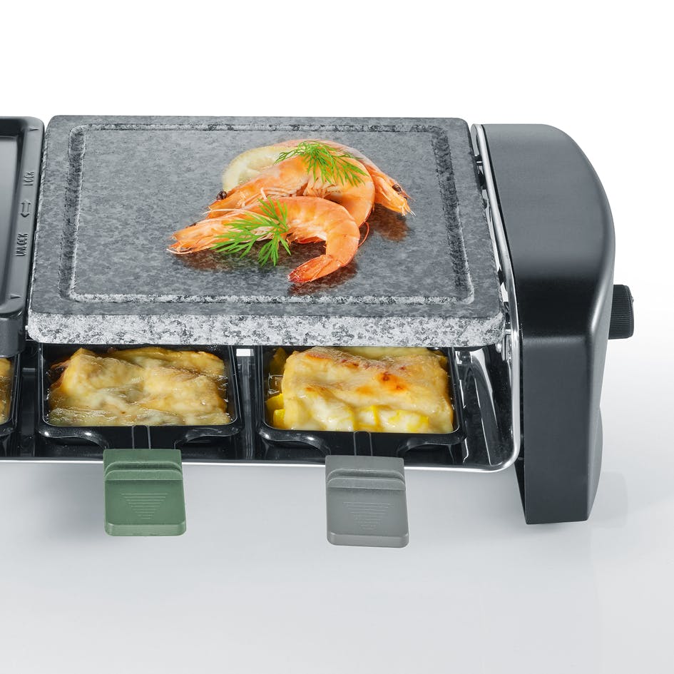 Plancha eléctrica Raclette 4 en 1 para 8 personas