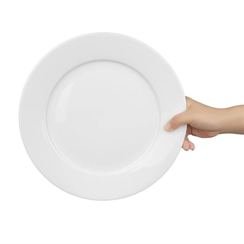 Assiette de restaurant blanche avec bord large 20 cm (=12 pièces