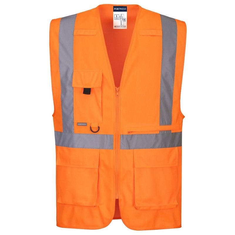 Gilet de sécurité zippé orange /XL