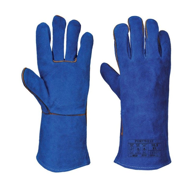 2 paires de gants de travail en cuir de vachette avec paume