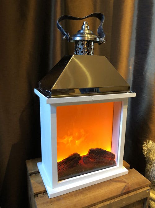 LED-Holz-Edelstahlkamin weiß mit Kamineffekt | METRO Marktplatz