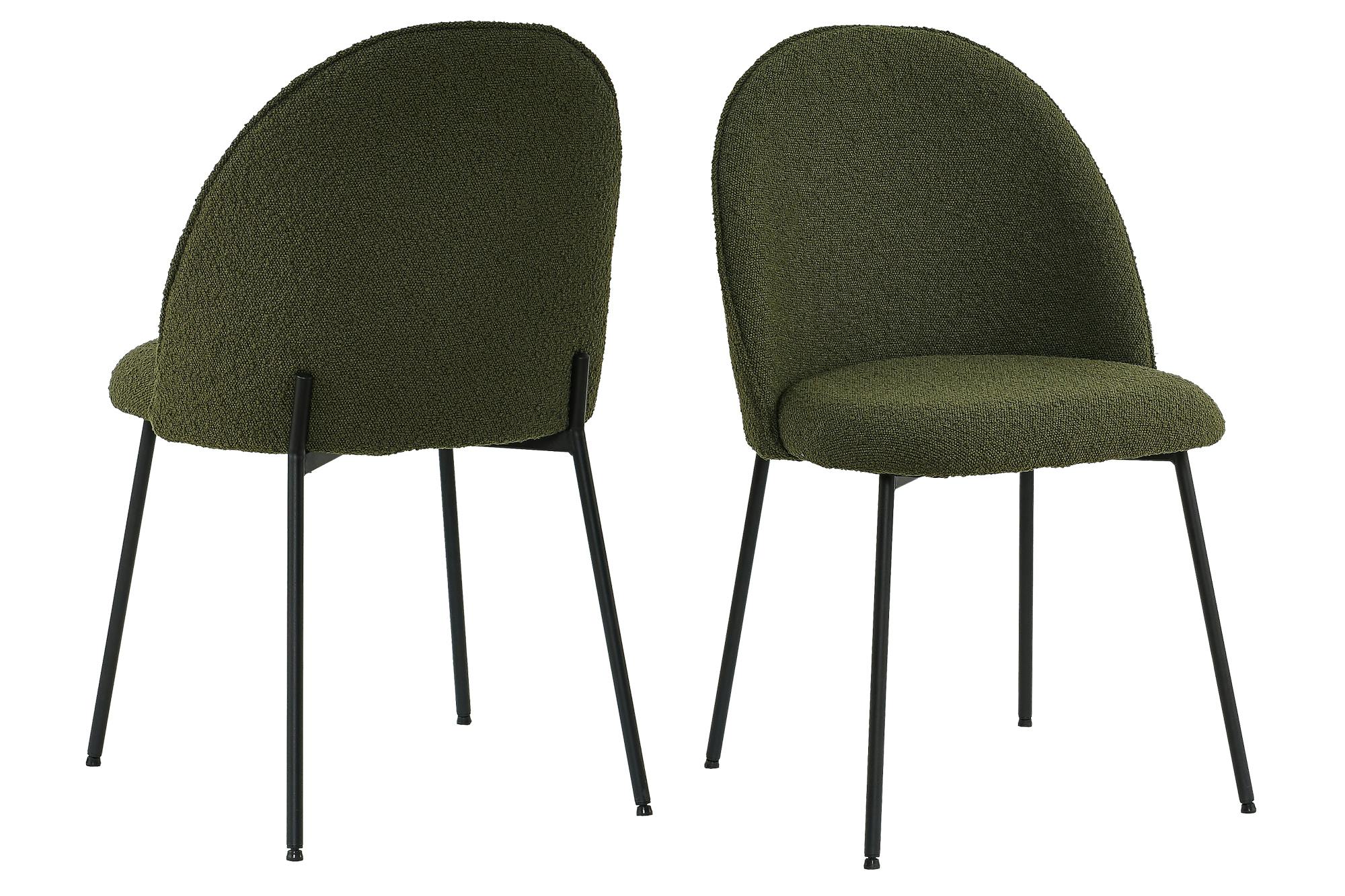 Marktplatz SIT&CHAIRS Chair | T-Bouclé METRO Möbel | schwarz Pad Metall SIT Stuhl | Tom Tailor Beine |Serie |02412-03 grün| | gepolstert B57xT54xH52cm 2er-Set