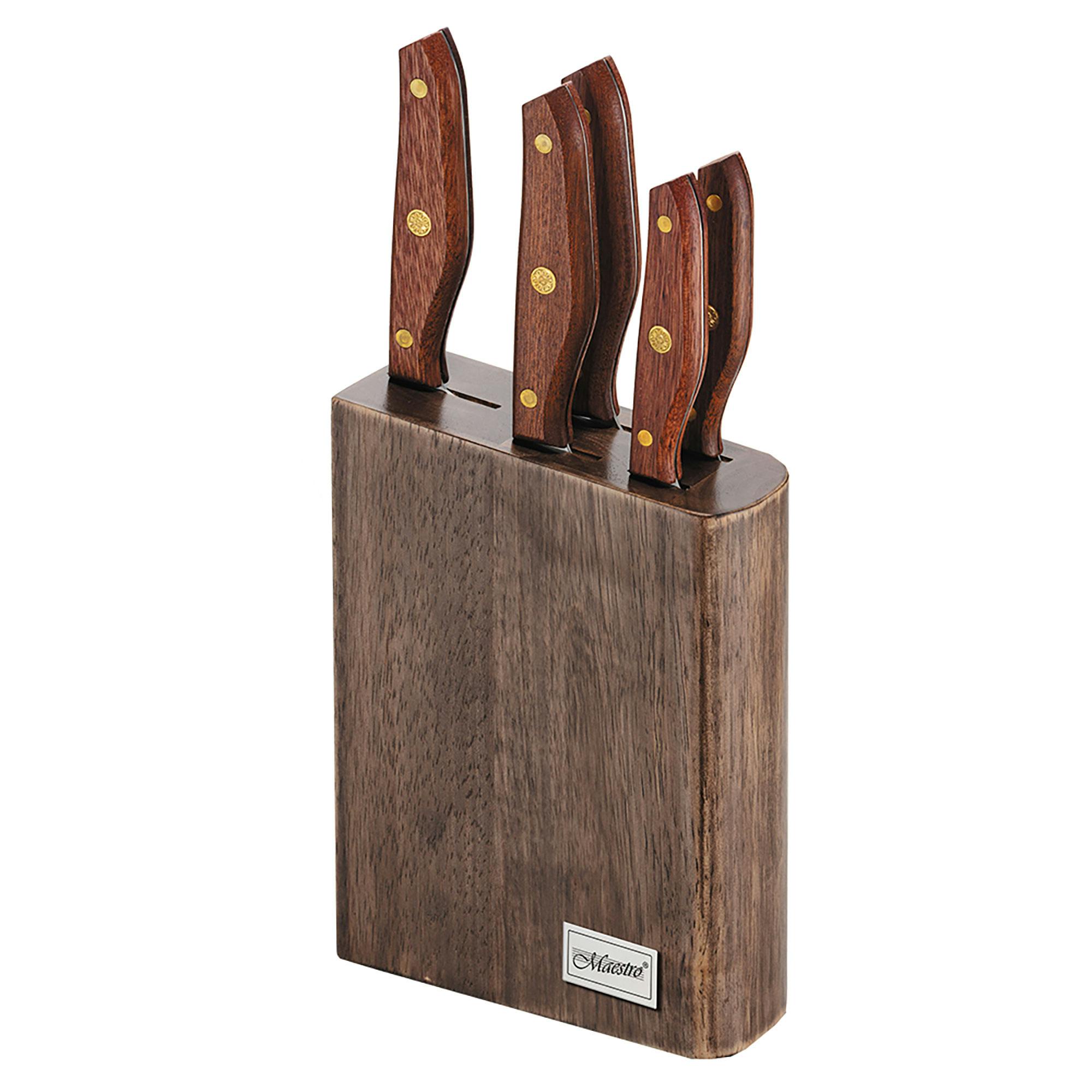 Bergner by Vissani set coltelli da cucina in acciaio con ceppo a ventaglio  in acrilico 8pz