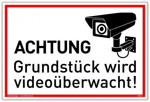Schild Zur Videoüberwachung "Dieser Bereich Wird Videoüberwacht