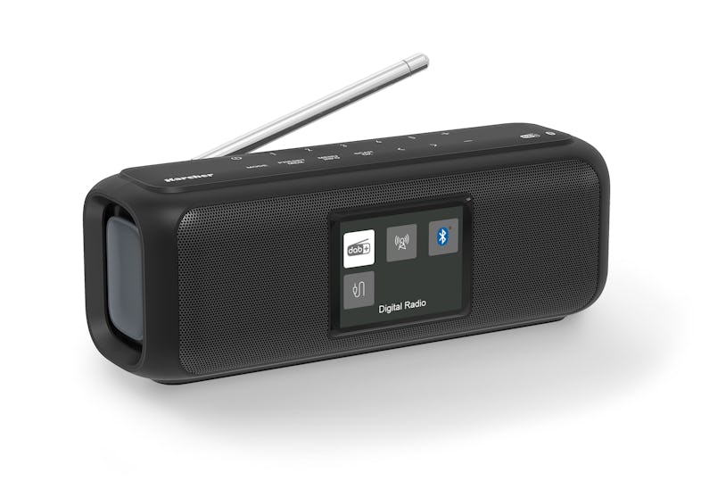 Karcher DAB Go tragbarer Bluetooth Lautsprecher & Digitalradio DAB+ / UKW  Radio mit 2,4` Farbdisplay/ 5 Watt Stereo-Sound