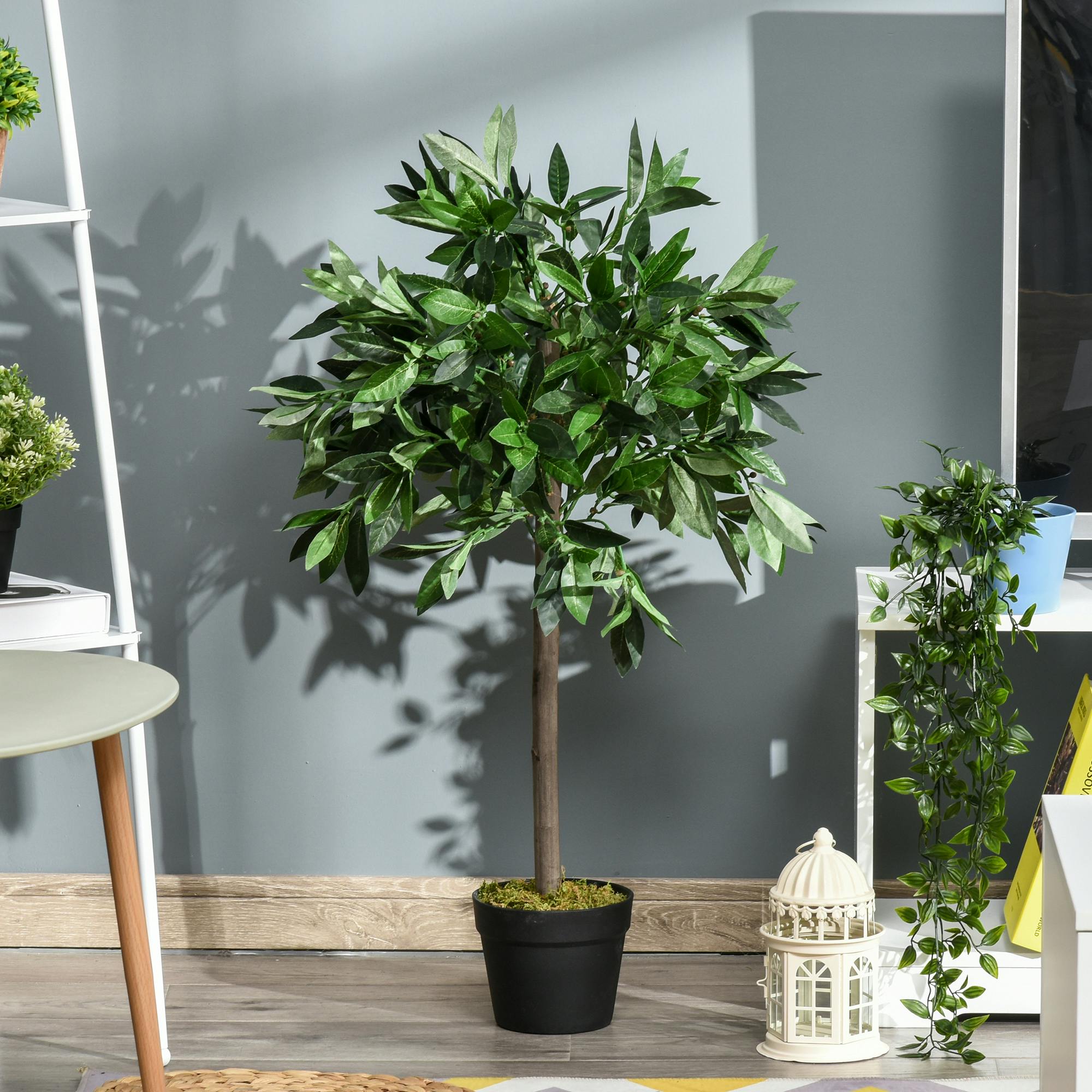 Outsunny 2 Plantas Artificiales de 90 cm de Altura Árboles de Laurel  Decorativos con Maceta para Hogar Salón Uso en Interiores y Exteriores  Verde | MAKRO Marketplace