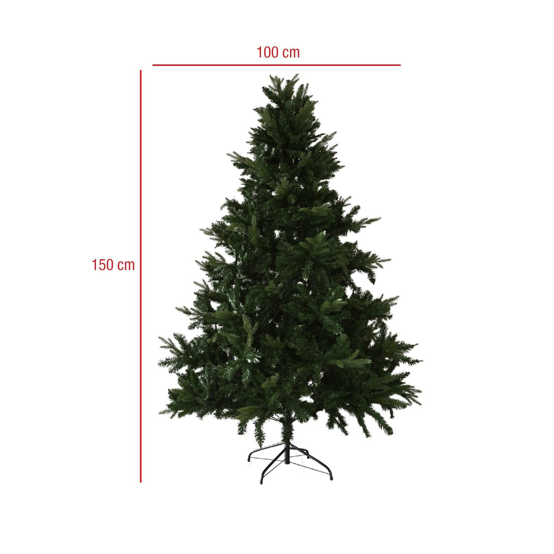 Rebecca Mobili Albero di Natale Molto Realistico Pino Abete in Pvc Verde  Folto 824 Rami 150 cm