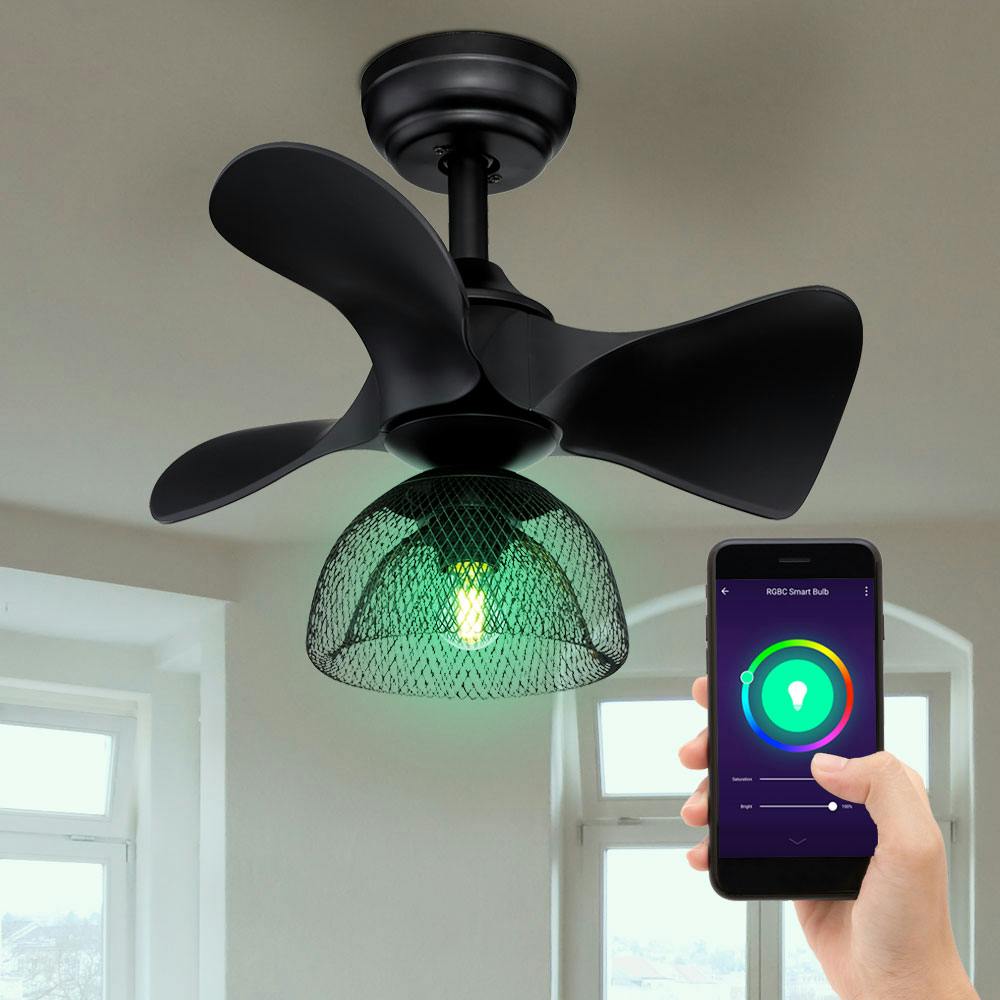 Smart RGB LED Decken Ventilator Fernbedienung Alexa Google App Lampe dimmbar 