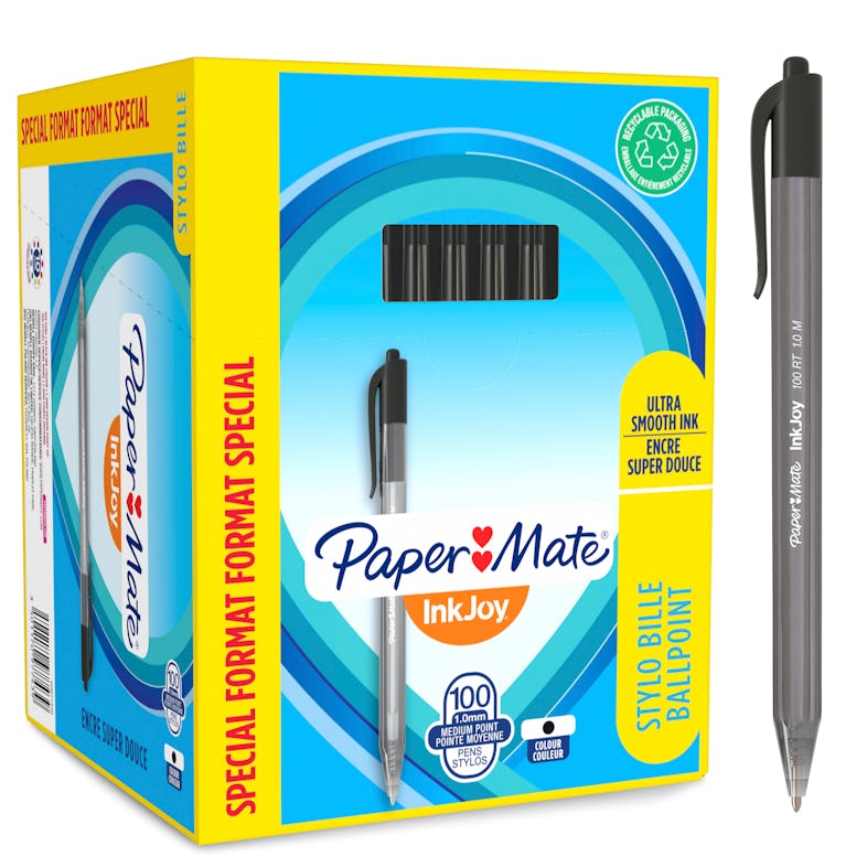 Paper Mate stylo gel, pointe moyenne 0,7mm, couleur assortie, paq. de 8  Stylo rétractable 