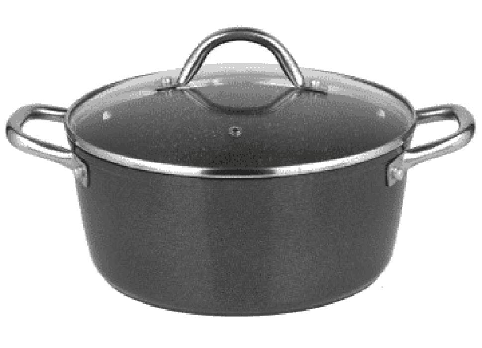 Kochtopf Fleischtopf mit Deckel Ø28cm Induktion Marmorbeschichtung ...