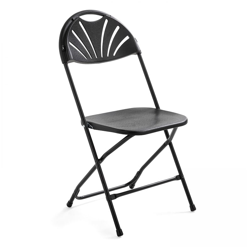 Chaise pliante noire en plastique - Oviala